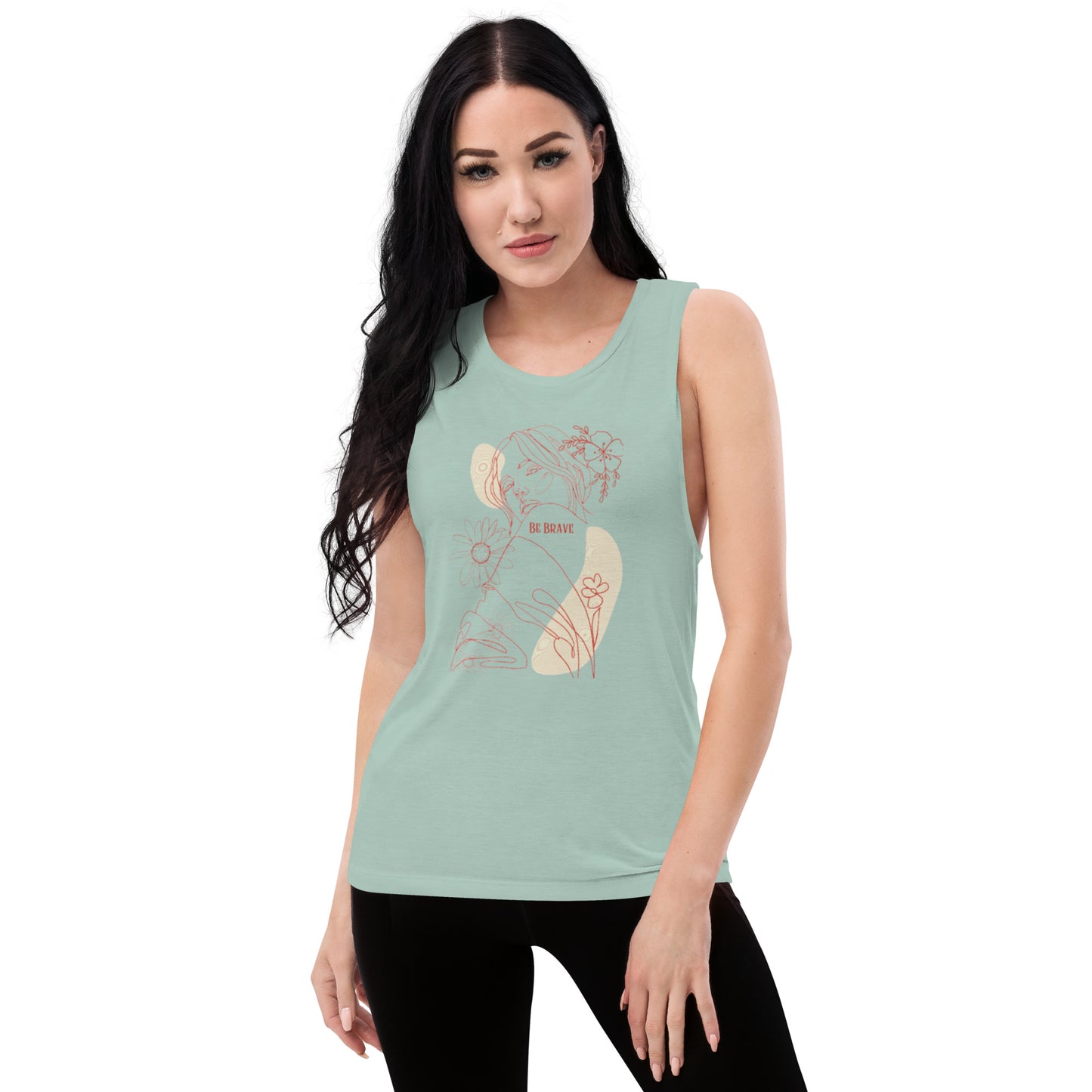 Bestest X Affirmations Be Brave Ladies’ Muscle Tank