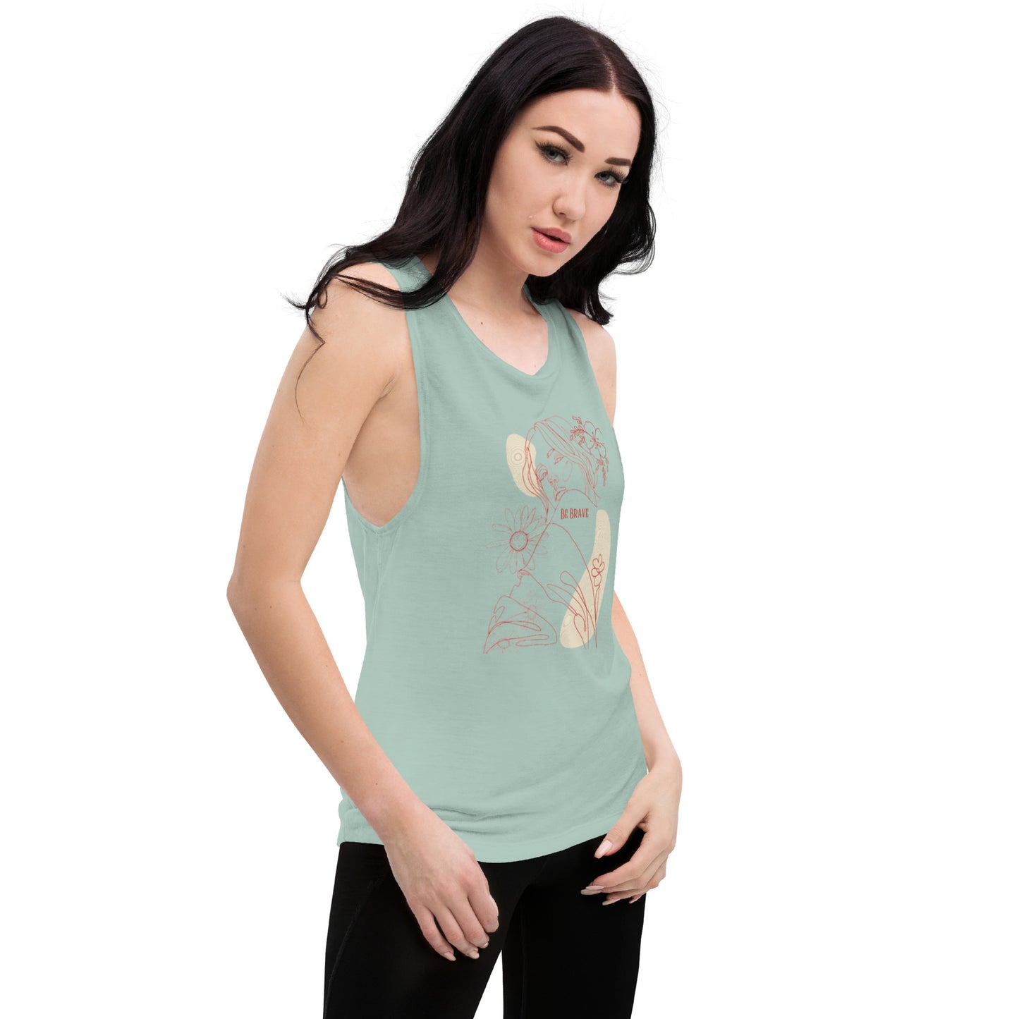 Bestest X Affirmations Be Brave Ladies’ Muscle Tank